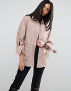 Asos Jacket With Bow Sleeve - Pink