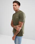 Original Penguin Logo T-shirt Regular Fit In Olive Marl - Green