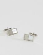 Asos Wedding Cufflink With Mother Of Pearl - Silver