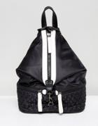 Yoki Slouch Zip Monochrome Backpack - Black