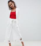 River Island Petite Lace Detail Wide Leg Culottes - Multi