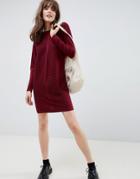 Asos Design Eco Knitted Mini Dress In Ripple - Red