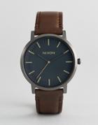 Nixon Porter Leather Watch In Brown - Brown