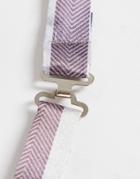 Bolongaro Trevor Stripe Bow Tie In Purple & White-brown