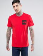 The North Face Fine T-shirt Box Logo In Red - Red