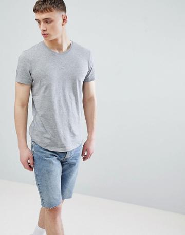 Esprit Longline T-shirt In Gray With Crew Neck - Gray