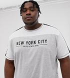 Duke King Size T-shirt With New York Print In Gray - Gray