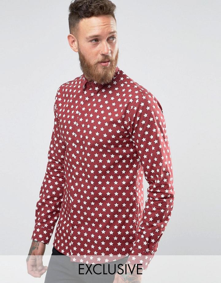 Noose And Monkey Star Print Shirt - Red