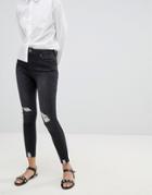 Miss Selfridge Distressed Detail Lizzie Skinny Jeans - Black
