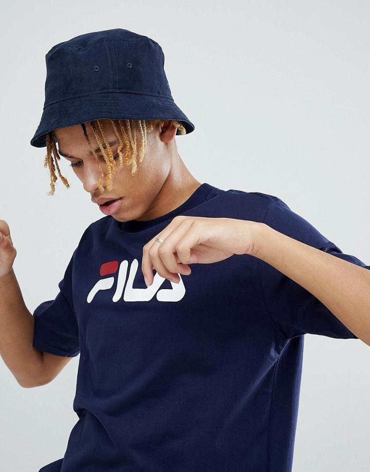 Fila Black Line T-shirt With Retro Logo In Navy - Navy