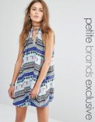 Sisters Of The Tribe Petite Scarf Elephant Print Swing Dress - Multi