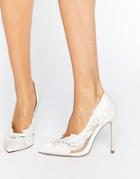Asos Pure Bridal Pointed Lace Heels - White