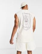 Only & Sons Oversized Tank Top With Spiritual Hand Back Print In White