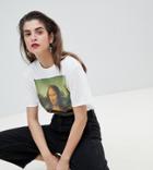 Reclaimed Vintage Inspired Mona Lisa Print T-shirt - Beige