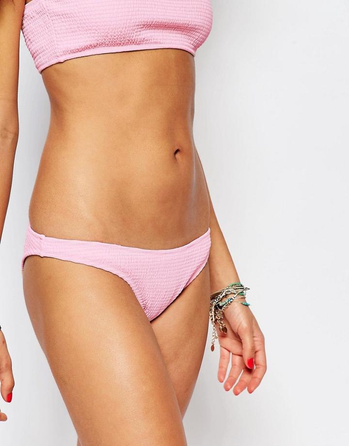 Somedays Lovin Kara Shirred Bikini Bottoms - Pink