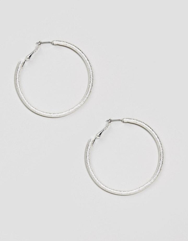 Steve Madden Textured Hoop Earring - Silver