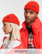 Reclaimed Vintage Inspired Unisex Fisherman Beanie In Bright Red