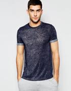 Asos Loungewear T-shirt In Navy Slub Fabric - Navy
