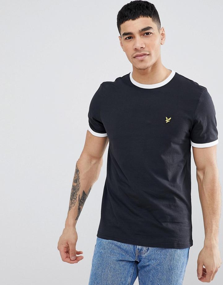 Lyle & Scott Ringer T-shirt In Black - Black