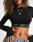 Missguided Set Crop Top With Contrast Tape In Black
