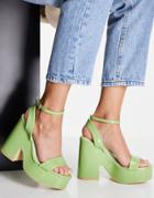 Z Code Z Linda Vegan-friendly Platform Sandals In Lime Green Patent