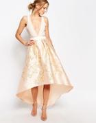Chi Chi London Premium Full Midi Skirt With Gold Embroidery