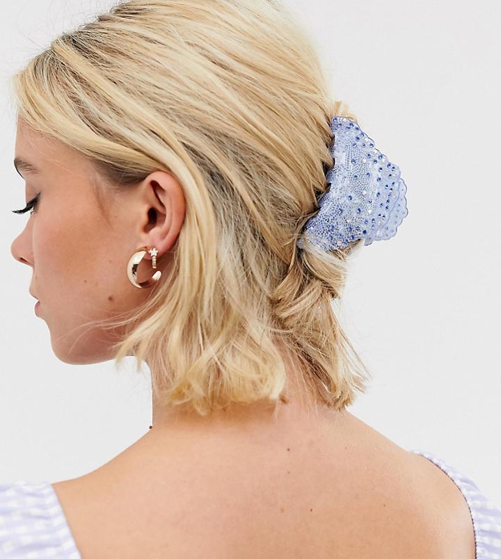 Glamorous Exclusive Light Blue Encrusted Hair Claw