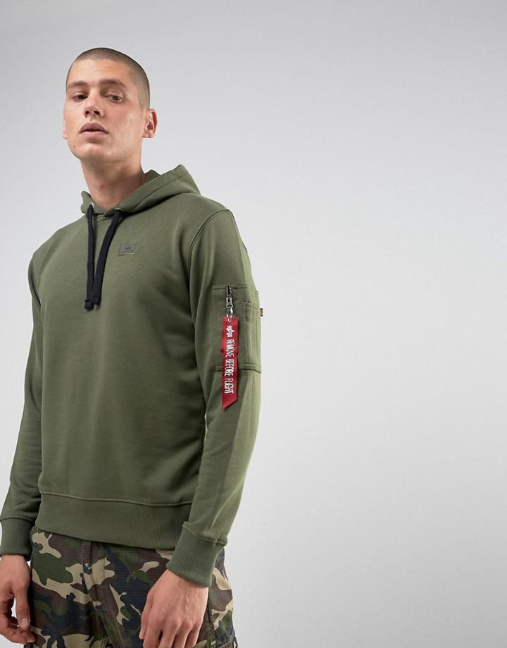 Alpha Industries X-fit Hoodie Sweatshirt In Olive - Green