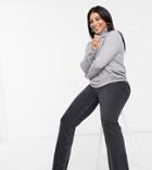 Asos Design Curve Relaxed Knit Roll Neck Sweater-grey