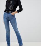 Warehouse High Waisted Sculpting Skinny Jeans In Mid Wash - Blue