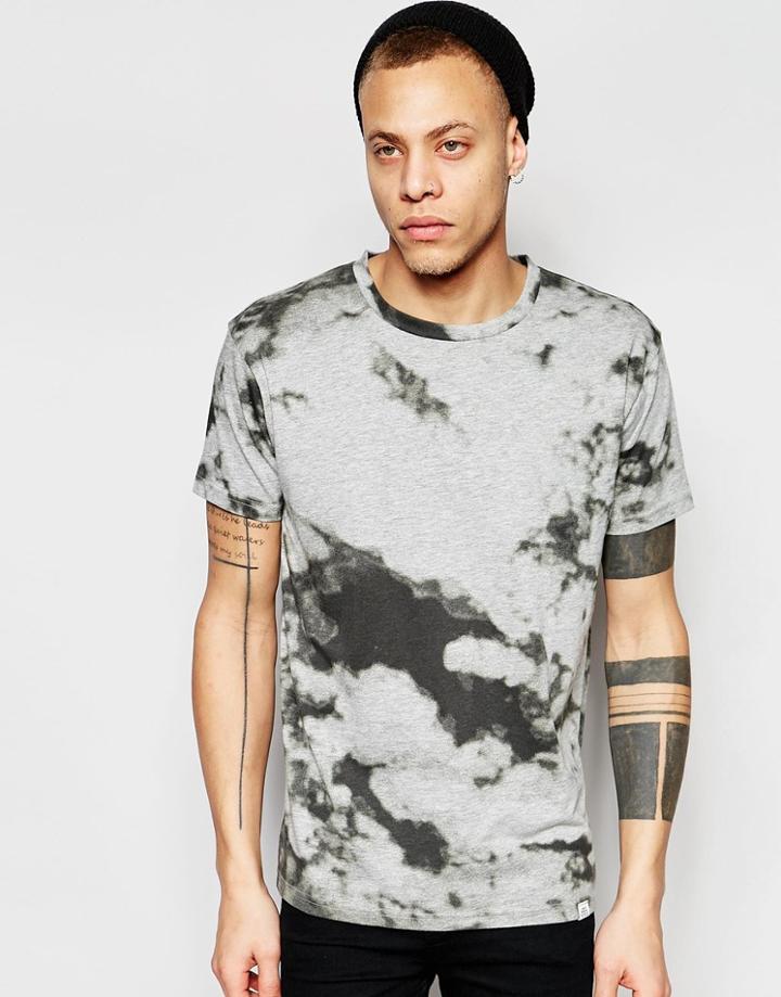 Cheap Monday T-shirt Standard Clouds All Over Print - Gray Melange