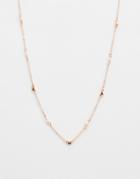 Asos Mini Heart & Faux Pearl Station Necklace - Pink