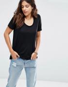 Asos Knitted U Neck T-shirt - Black
