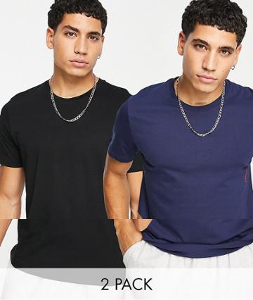 Hugo Bodywear 2 Pack T-shirts In Navy/black-multi