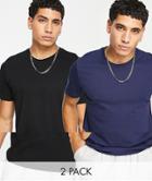 Hugo Bodywear 2 Pack T-shirts In Navy/black-multi