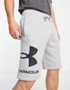 Under Armour Rival Fleece Large Logo Shorts In Gray-grey