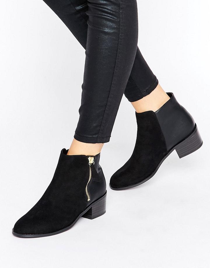 New Look Suedette Heeled Chelsea Boot - Black