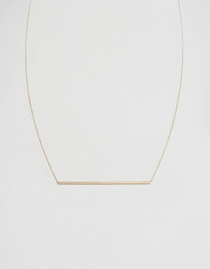 Nylon Simple Bar Necklace - Gold