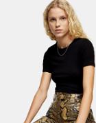 Topshop Crew Neck T-shirt In Black