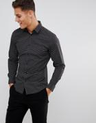 Selected Homme Star Print Shirt In Slim Fit - Black