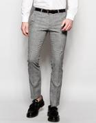 Noose & Monkey Prince Of Wales Check Pants In Super Skinny Fit - Black