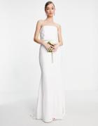 Asos Edition Evelyn Satin Bandeau Wedding Dress-white