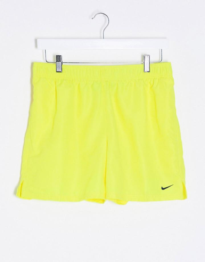 Nike Swimming 5inch Volley Shorts In Yellow