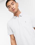 Allsaints Suspender Ramskull Logo Polo In Gray