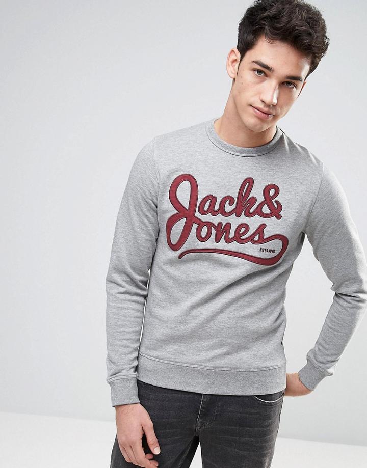 Jack & Jones Originals Sweatshirt With Graphic Print - Gray