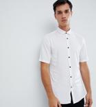 Asos Design Tall Skinny Stretch Viscose Shirt In White - White