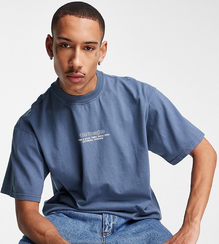 Dr Denim Center Chest Logo T-shirt In Black-blue