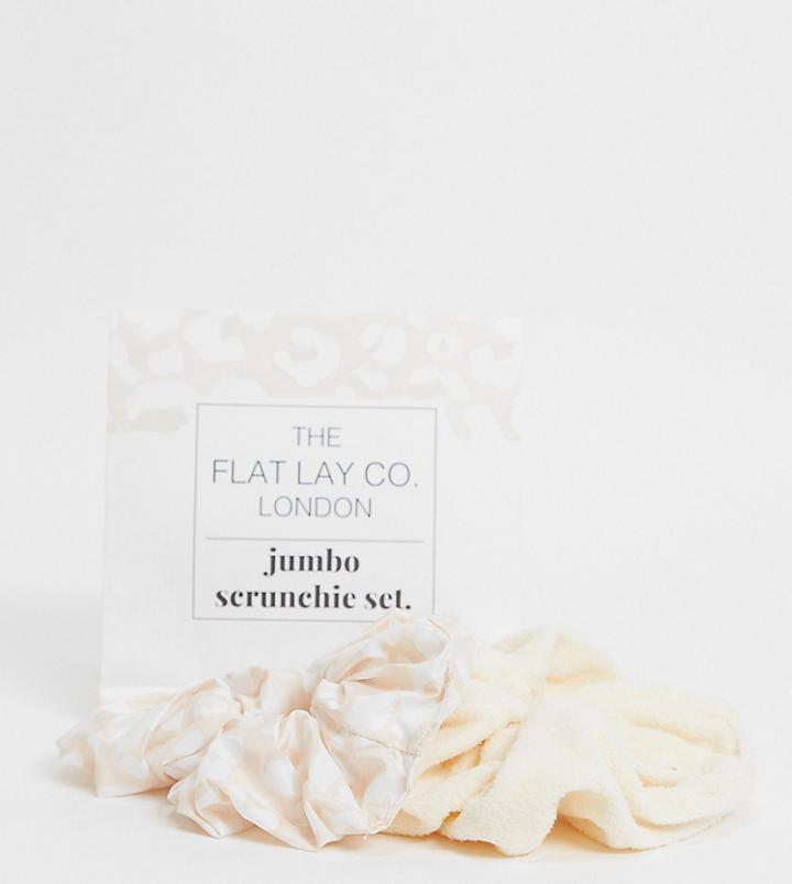 The Flat Lay Co. X Asos Exclusive Neutral Jumbo Scrunchie Set-multi