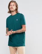 Asos Longline T-shirt With Crew Neck And Logo In Green - Green