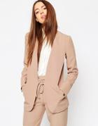 Asos Clean Luxe Suit Blazer With Tie - Camel